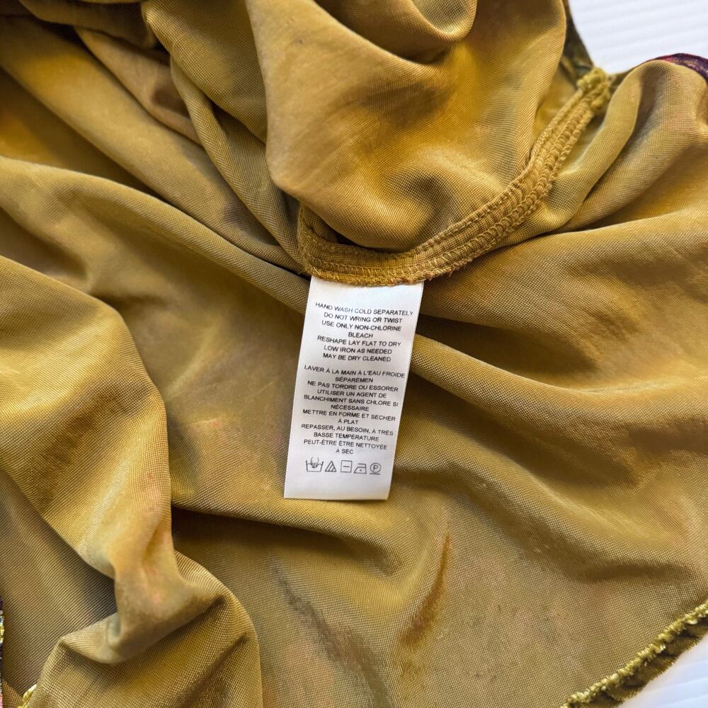 Anthropologie Pilcro Hadley Relaxed Velvet Burnout Shirt 2X Mustard Festival - Picture 6 of 16